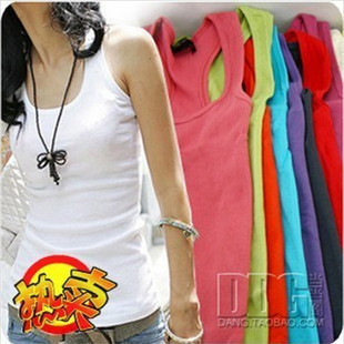 All-match women's two ways spaghetti strap vest female basic long tank design