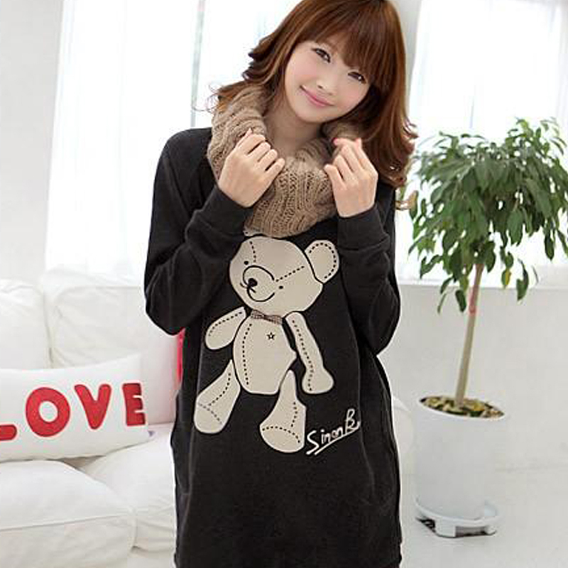 Andrinuo autumn fashion maternity clothing bear long design loose thin sweatshirt