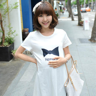 Andrinuo summer maternity clothing bow short-sleeve T-shirt maternity top