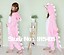 Anime Cosplay Costume unisex Adult Onesie Dress Pink Dinosaur Kigurumi Pajamas