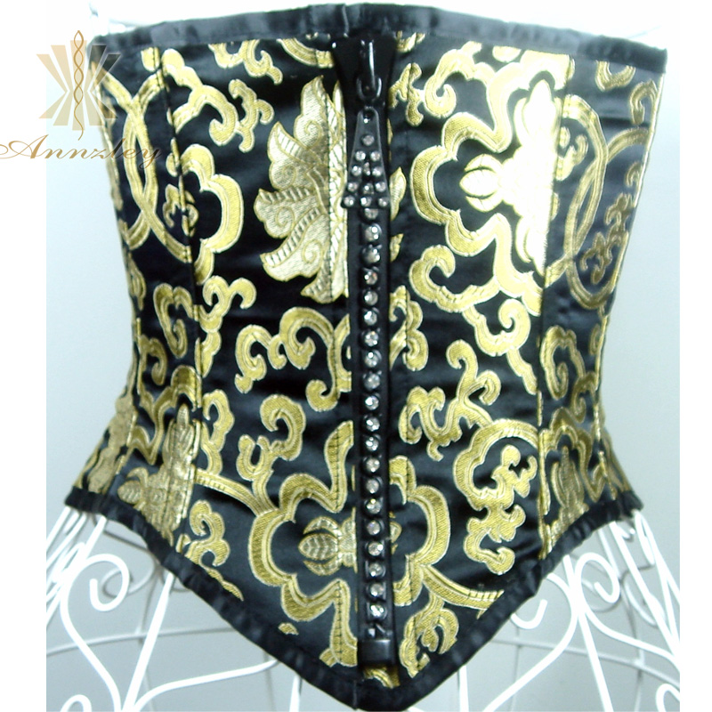 Annzley tiebelt corset gold zipper short design shapewear a250107