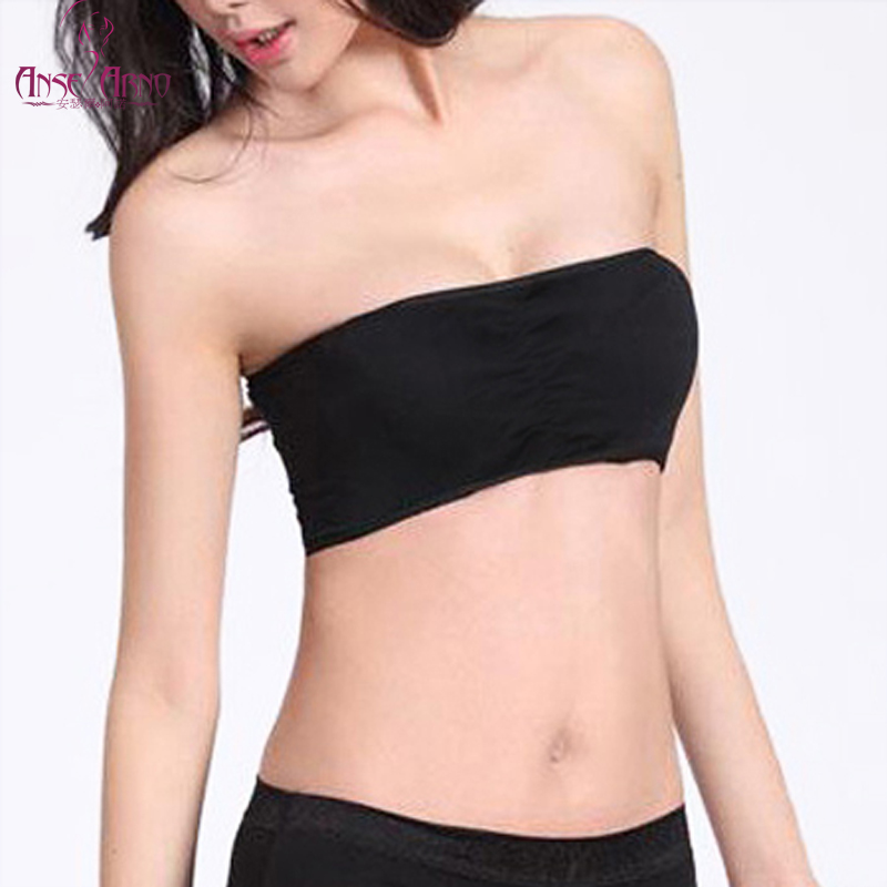 Anor female tube top elastic tube top seamless basic underwear tube top black