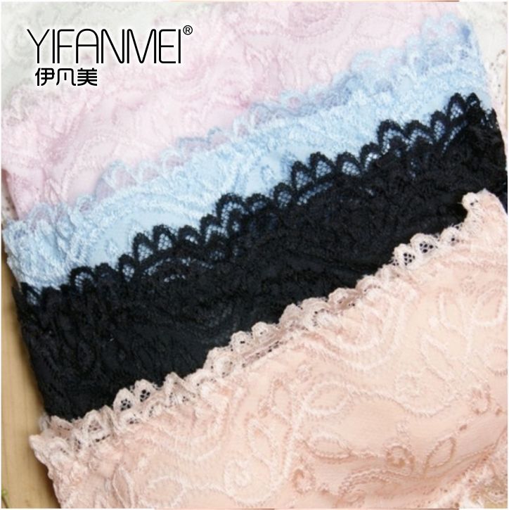 Anti emptied underwear tube top bust pectoral girdle pad top basic spaghetti strap lace tube top