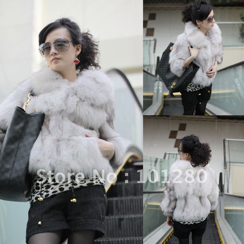 Anti season fur coat 2012 women's fox fur overcoat winter short design