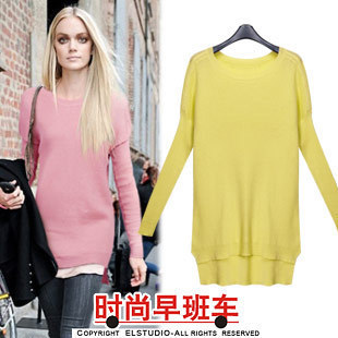 [ANYTIME] 2012 color hyper multicolour medium-long basic sweater thin kn599