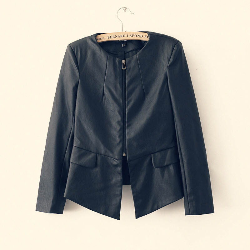 [ANYTIME] 2012 quality water wash PU clothing short design slim motorcycle leather clothing outerwear female fashion