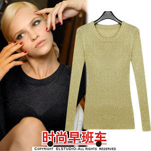 [ANYTIME] 2012 slim light knitted pullover basic t-shirt 3 female te1501