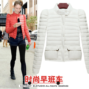 [ANYTIME] 2012 winter fashion stand collar slim down coat short design thin down coat female jk662