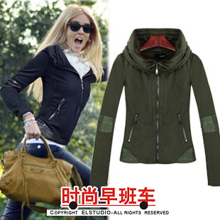 [ANYTIME] Fashion fashion personality heap turtleneck zipper coat jk611