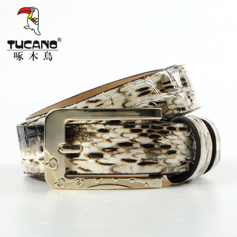 [ANYTIME] Original Brand - Woodpecker women's strap genuine leather women's pin buckle belt fashion personality masklike