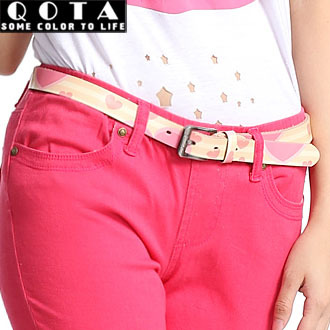 [ANYTIME] Sweet pink genuine leather strap school wear waist of trousers belt female fashion all-match belt