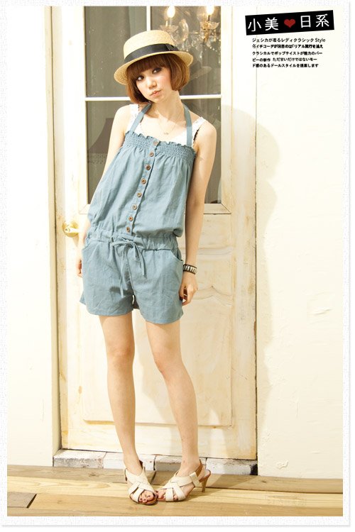 approve retail women cute bowtie jumper off shouler overall casual romper mix order  (LD0083-2)