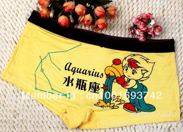 Aquarius - Hot 5pcs/lot Women's Cartoon Constellation modal Boxers cotton Briefs underwear Aquarius (1/20-2/18)