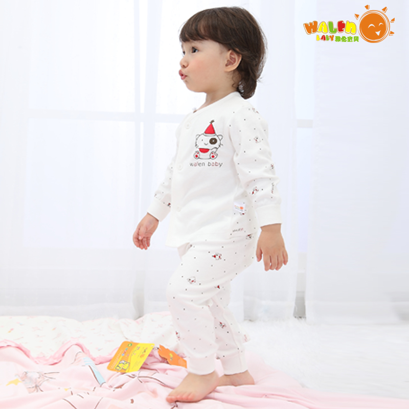 Arron baby ecgii shirt baby autumn and winter clothes baby 100% cotton thermal set of underwear and underpants sm1232