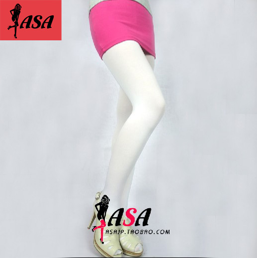 Asa autumn and winter thick velvet female white vintage stockings basic pantyhose dance