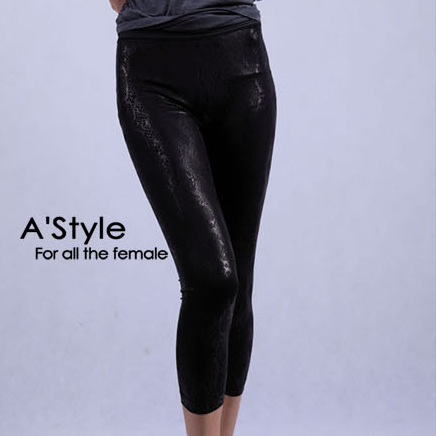 Astl clothing sexy serpentine pattern leather pants series a14007 legging