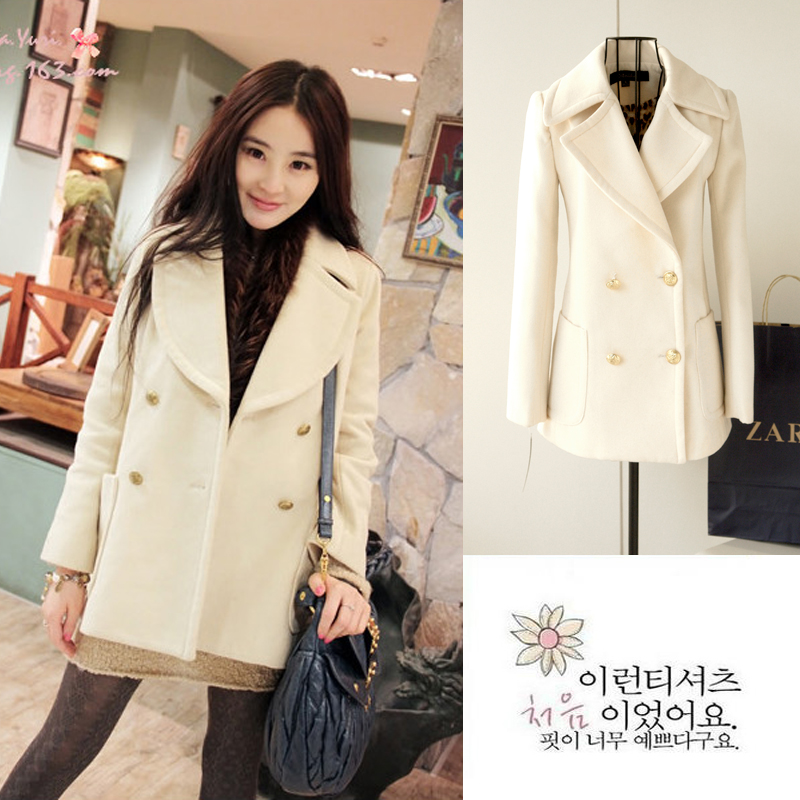 Asuka 2012 white double breasted wool coat wool suit trench outerwear 3 1023