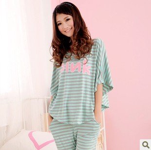 At home service short-sleeve women's sleep set pink modal lounge female summer sleepwear