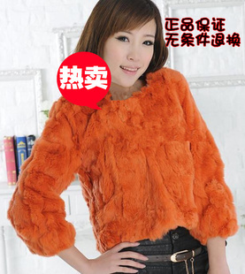 Authentic ladies otter rabbit fur coat jacket short paragraph shawl fur coat jacket free shipping