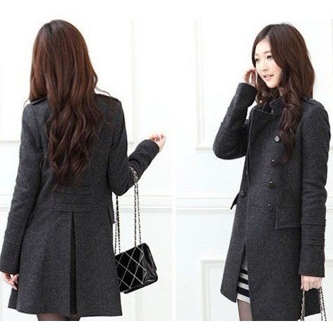 Autumn 2012 long design trench thickening woolen outerwear women's double breasted woolen overcoat free shipping