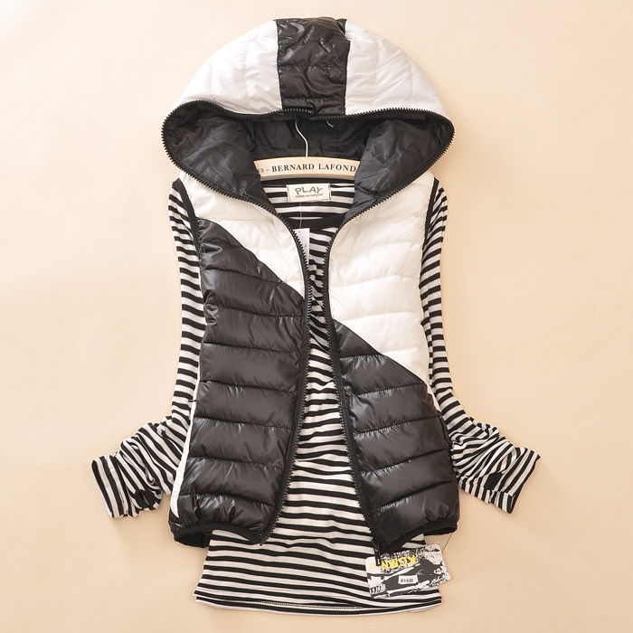 Autumn 2012 new arrival block decoration coating paint leather cardigan cotton vest v024