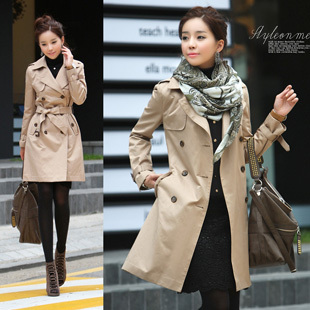 Autumn 2012 women's plus size outerwear slim ol double breasted fashion women's trench