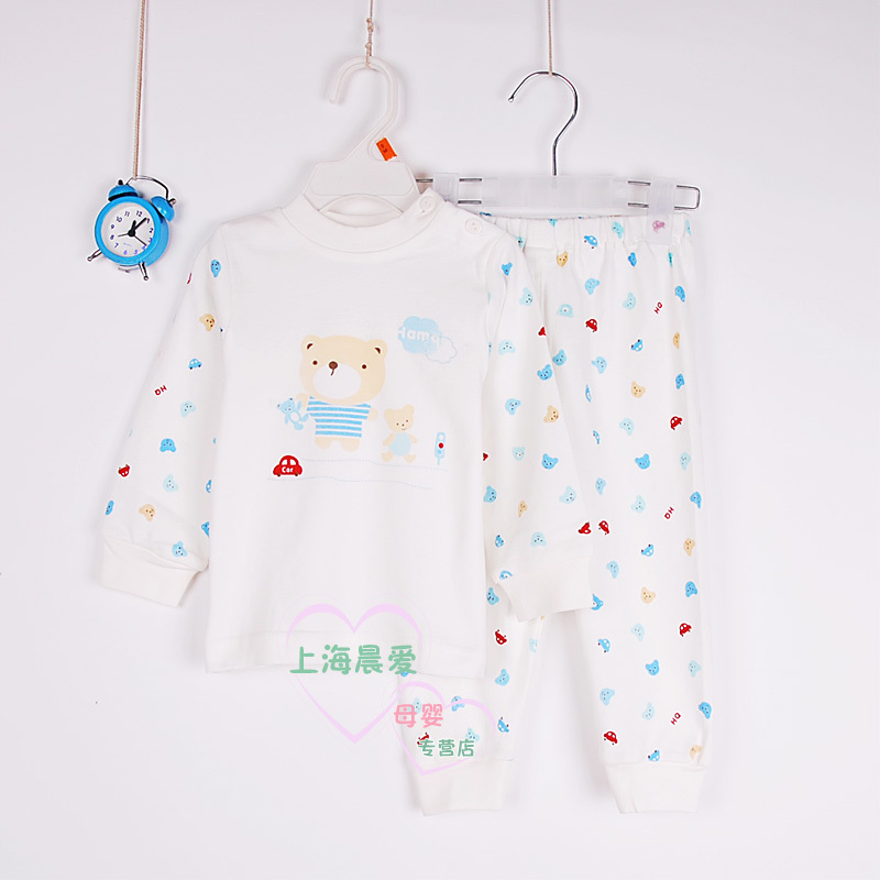 Autumn and winter 100% cotton 100% cotton button baby set of underwear and underpants baby clothes child clothes