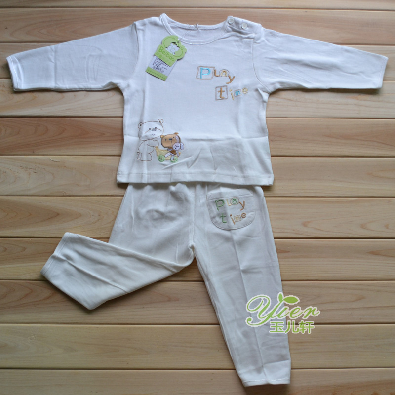 Autumn and winter 100% cotton jacquard child underwear set thermal set child long johns long johns