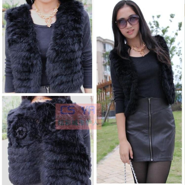 Autumn and winter 2012 women's rabbit fur short design cape vest