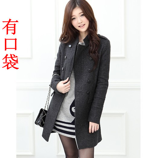 Autumn and winter 2013  slim trench medium-long woolen outerwear women's slim woolen overcoat female