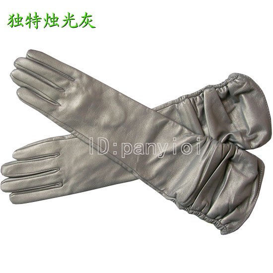 Autumn and winter all-match fashion women's genuine leather top grade suede gloves unique light grey