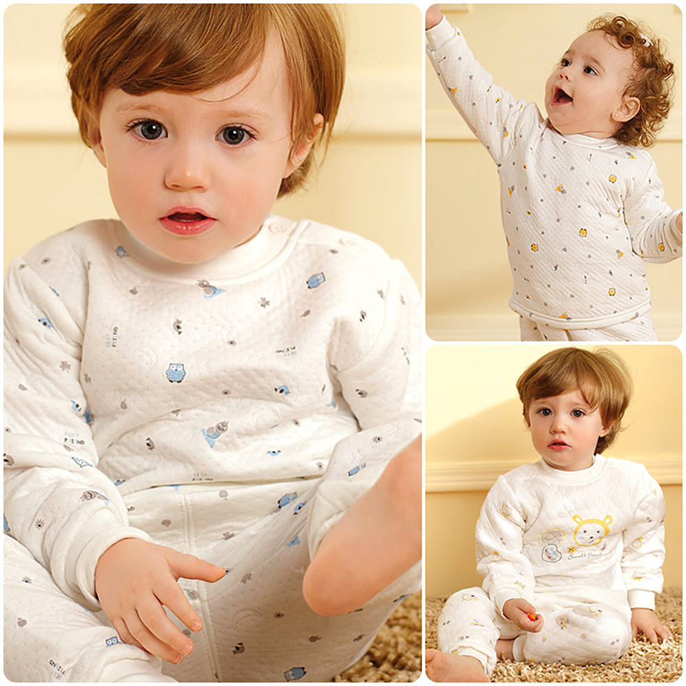 Autumn and winter baby male child girl child sleepwear autumn child thermal underwear set