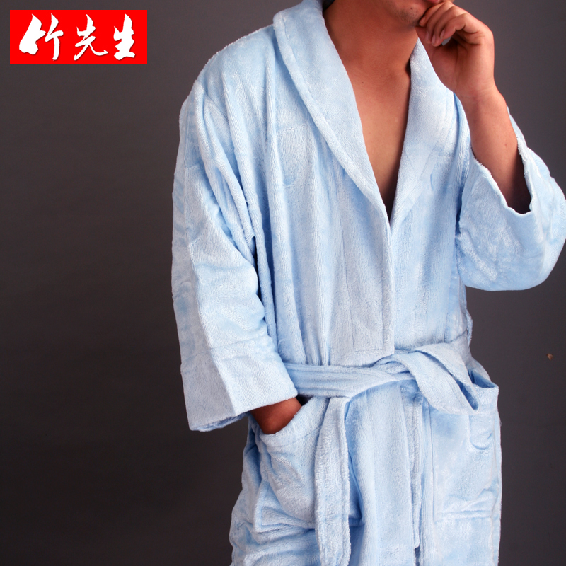 Autumn and winter bamboo fibre terry bathrobes robe male women's lovers bathrobe comfortable