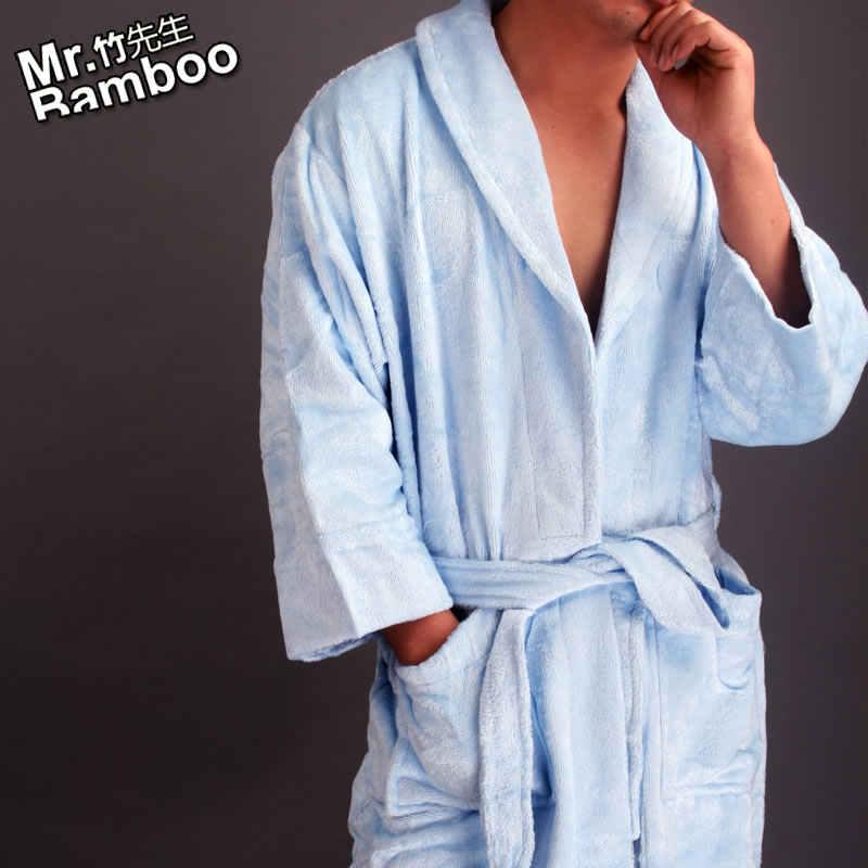 Autumn and winter bamboo fibre terry bathrobes robe male women's lovers bathrobe comfortable thermal