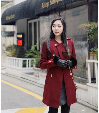 Autumn and winter body shaping long-sleeve stand collar gentlewomen trench outerwear casual double breasted women's overcoat