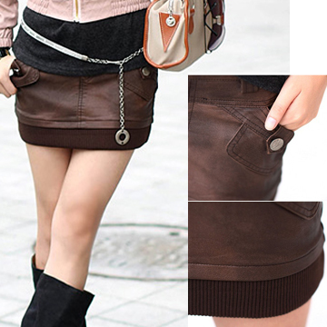 Autumn and winter casual all-match fashion classic slim bust skirt short skirt small leather skirt sst1503