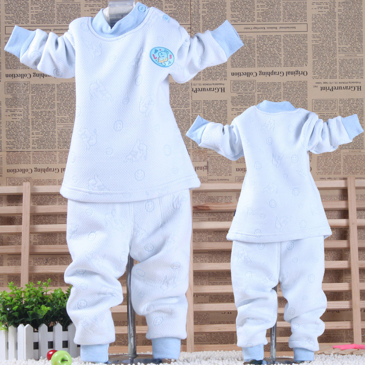 Autumn and winter children's clothing 09001 circleof child underwear set male child female child long johns thermal underwear