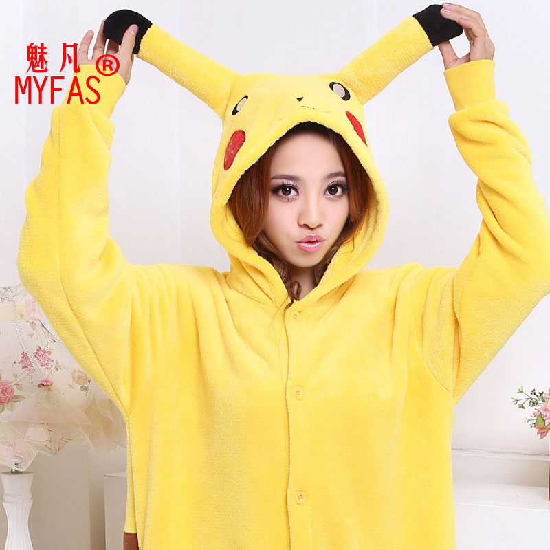 Autumn and winter coral fleece cartoon animal thatmany one piece sleepwear