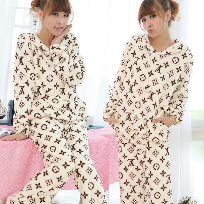 Autumn and winter coral fleece lovers sleep set design lounge