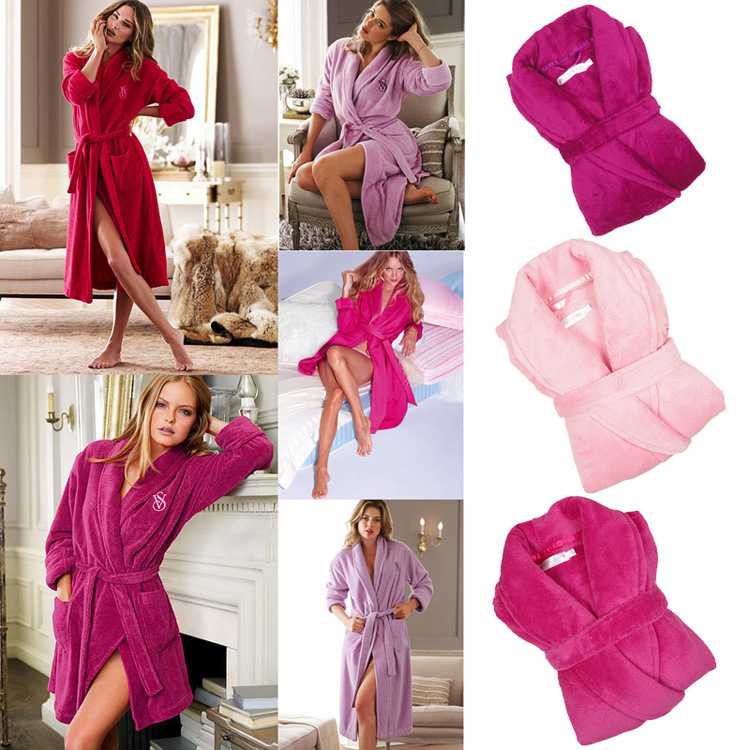 Autumn and winter coral fleece robe sleepwear women's winter thickening coral fleece bathrobe flannel sleepwear lounge