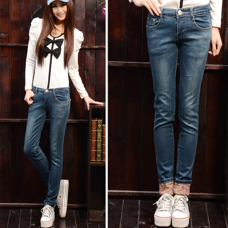 Autumn and winter denim trousers casual pants skinny jeans pencil pants female trousers