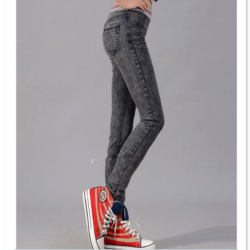 Autumn and winter elastic waist jeans plus velvet thickening skinny jeans plus size female