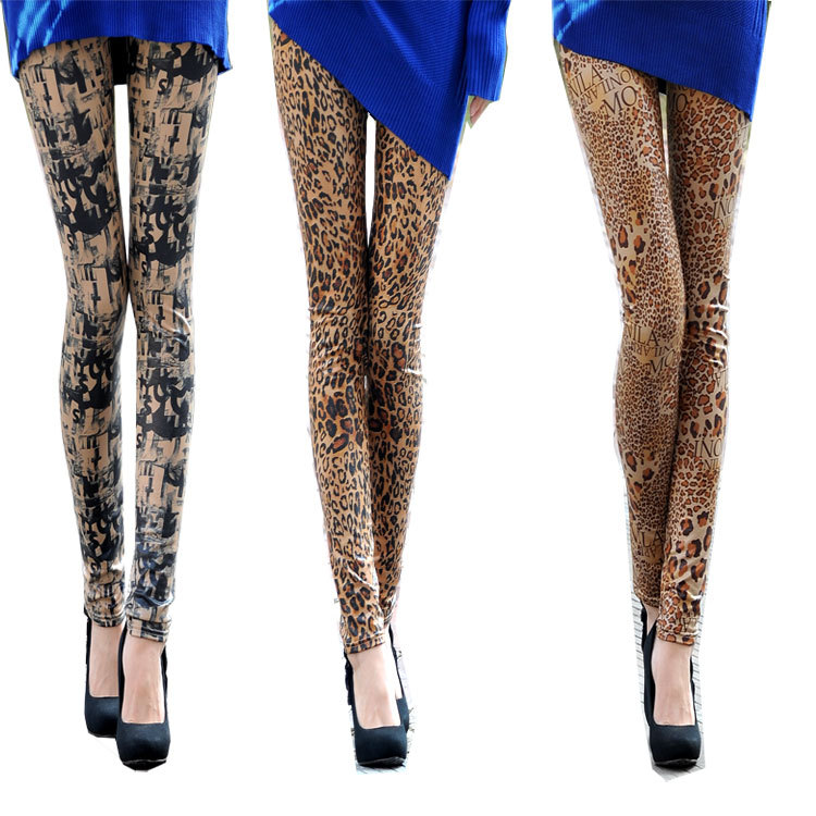 Autumn and winter faux leather legging with velvet comfortable snakeskin legging female