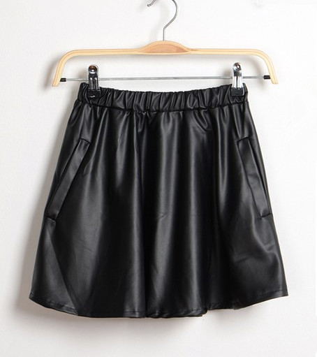 Autumn and winter female all-match fashion PU slim waist slim thermal leather skirt a-line skirt bust skirt short skirt