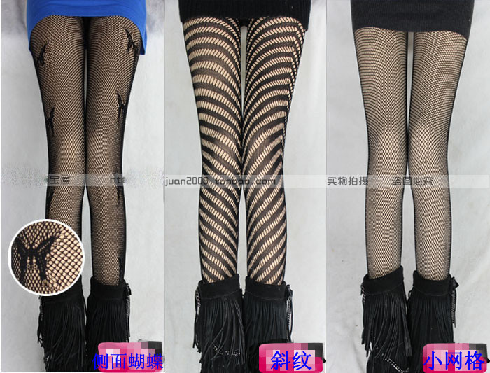 Autumn and winter female meat fishnet stockings legging thick warm pants flower cutout thickening sexy stockings boot cut jeans