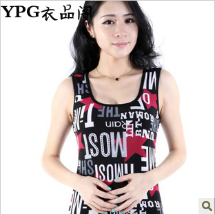 Autumn and winter female thermal vest thickening plus velvet o-neck underwear abdomen drawing wool modal