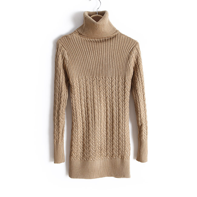 Autumn and winter female twisted turtleneck slim finelines pullover; Thick sweater; Free shipping