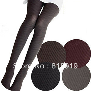 Autumn and winter female velvet 80d twisted bars pantyhose stripe thick stockings cj4004