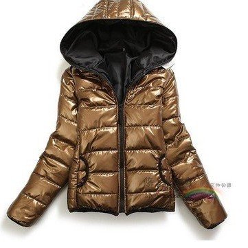 autumn and winter hooded cotton-padded classic short design down jacket women 3colors Free shipping