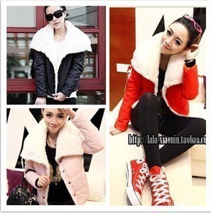 Autumn and winter hyper large lapel comfortable cotton berber fleece wadded jacket  women cotton jackets fur coat,free shipping